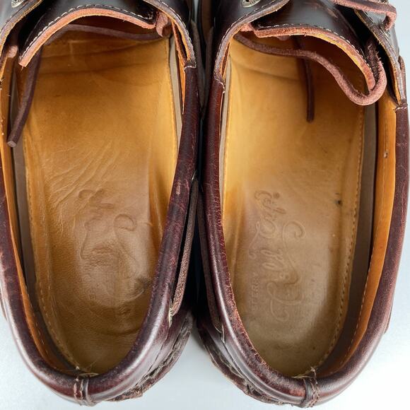 Sperry Top Sider Gold Cup Mens 10.5 Brown Leather 2 Eye Moc Toe Boat Shoe Casual - Picture 8 of 9